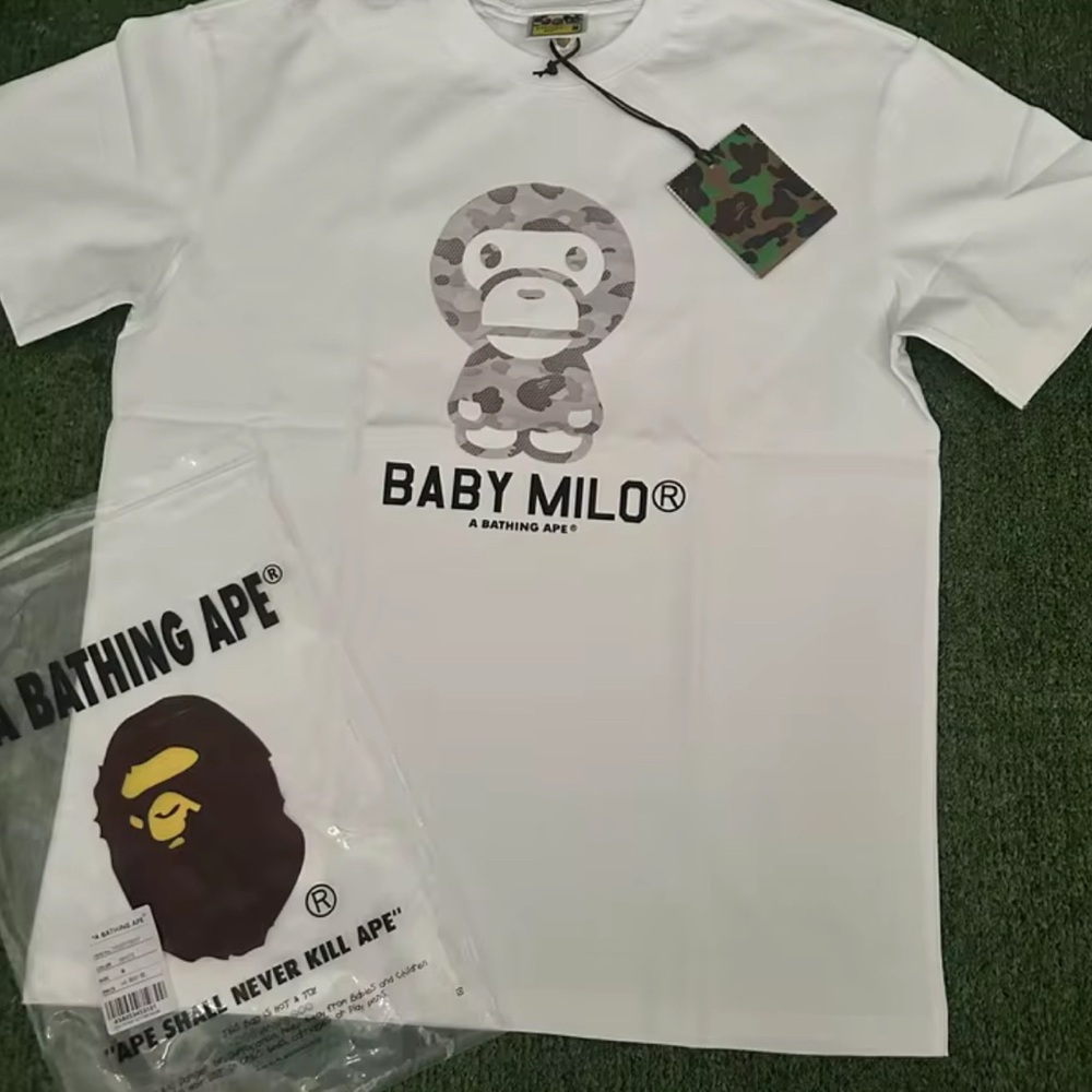 Bape White Baby Milo Short Sleeve Tee